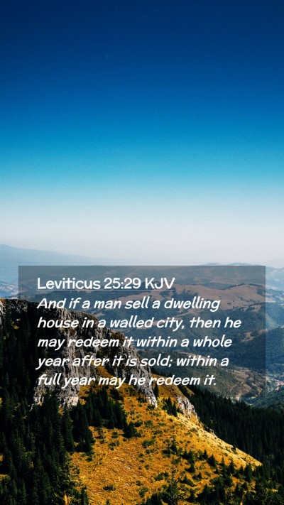 Picture 02 - Leviticus 25:29 KJV Mobile Phone Wallpaper - And if a man sell a dwelling house in a walled - Mobile Bible Verse Wallpaper