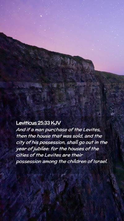 Picture 02 - Leviticus 25:33 KJV Mobile Phone Wallpaper - And if a man purchase of the Levites, then the - Mobile Bible Verse Wallpaper