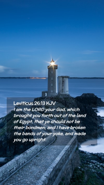Picture 02 - Leviticus 26:13 KJV Mobile Phone Wallpaper - I am the LORD your God, which brought you forth - Mobile Bible Verse Wallpaper