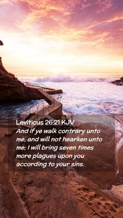 Picture 02 - Leviticus 26:21 KJV Mobile Phone Wallpaper - And if ye walk contrary unto me, and will not - Mobile Bible Verse Wallpaper