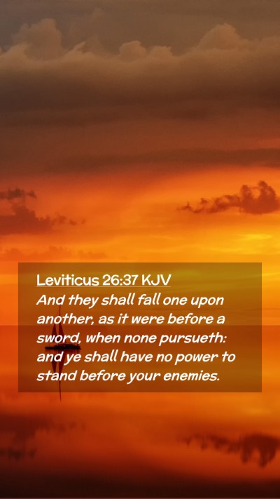 Picture 02 - Leviticus 26:37 KJV Mobile Phone Wallpaper - And they shall fall one upon another, as it were - Mobile Bible Verse Wallpaper
