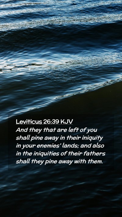 Picture 02 - Leviticus 26:39 KJV Mobile Phone Wallpaper - And they that are left of you shall pine away in - Mobile Bible Verse Wallpaper