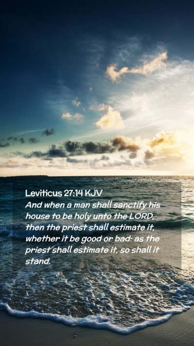 Picture 02 - Leviticus 27:14 KJV Mobile Phone Wallpaper - And when a man shall sanctify his house to be - Mobile Bible Verse Wallpaper