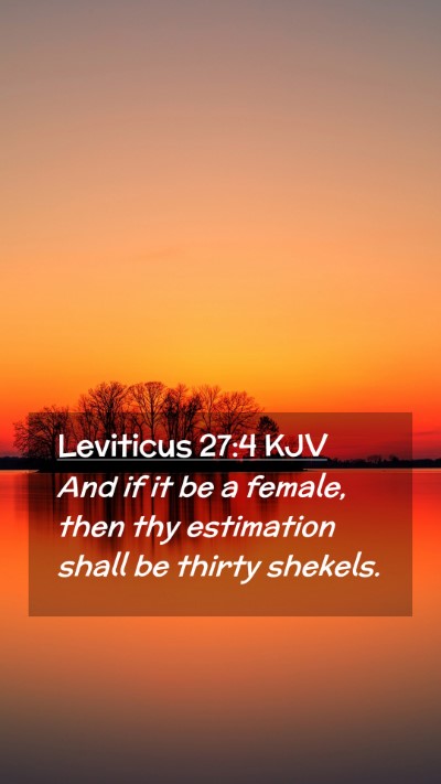 Picture 02 - Leviticus 27:4 KJV Mobile Phone Wallpaper - And if it be a female, then thy estimation shall - Mobile Bible Verse Wallpaper