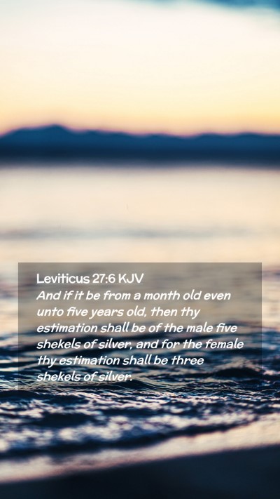 Picture 02 - Leviticus 27:6 KJV Mobile Phone Wallpaper - And if it be from a month old even unto five - Mobile Bible Verse Wallpaper