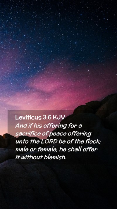 Picture 02 - Leviticus 3:6 KJV Mobile Phone Wallpaper - And if his offering for a sacrifice of peace - Mobile Bible Verse Wallpaper