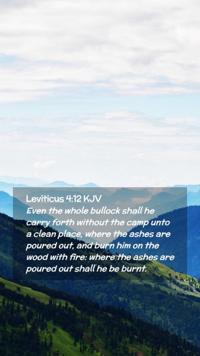 Picture 02 - Leviticus 4:12 KJV Mobile Phone Wallpaper - Even the whole bullock shall he carry forth - Mobile Bible Verse Wallpaper