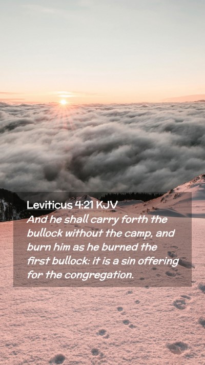 Picture 02 - Leviticus 4:21 KJV Mobile Phone Wallpaper - And he shall carry forth the bullock without the - Mobile Bible Verse Wallpaper