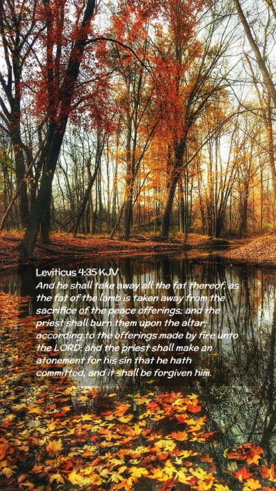 Picture 02 - Leviticus 4:35 KJV Mobile Phone Wallpaper - And he shall take away all the fat thereof, as - Mobile Bible Verse Wallpaper