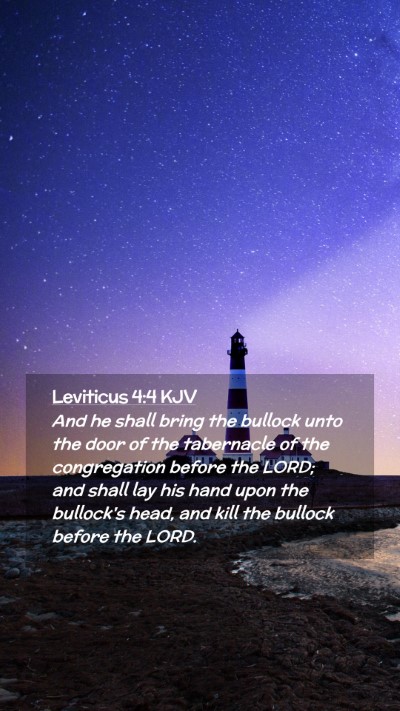Picture 02 - Leviticus 4:4 KJV Mobile Phone Wallpaper - And he shall bring the bullock unto the door of - Mobile Bible Verse Wallpaper