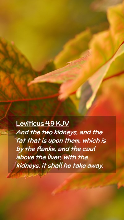 Picture 02 - Leviticus 4:9 KJV Mobile Phone Wallpaper - And the two kidneys, and the fat that is upon - Mobile Bible Verse Wallpaper