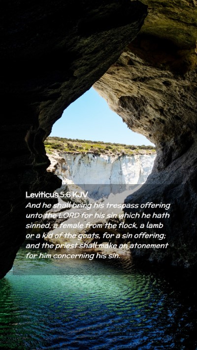 Picture 02 - Leviticus 5:6 KJV Mobile Phone Wallpaper - And he shall bring his trespass offering unto the - Mobile Bible Verse Wallpaper