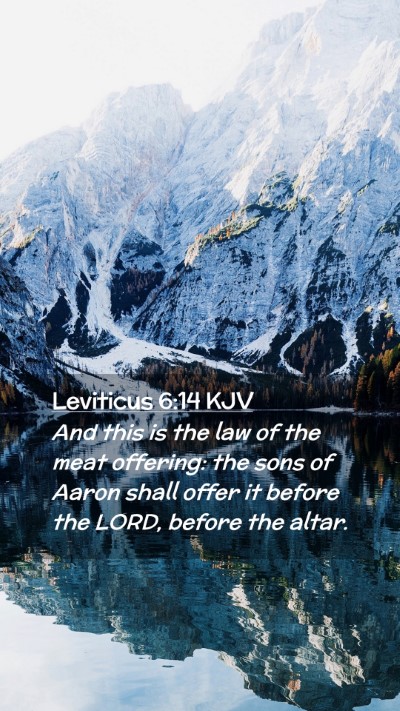 Picture 02 - Leviticus 6:14 KJV Mobile Phone Wallpaper - And this is the law of the meat offering: the - Mobile Bible Verse Wallpaper