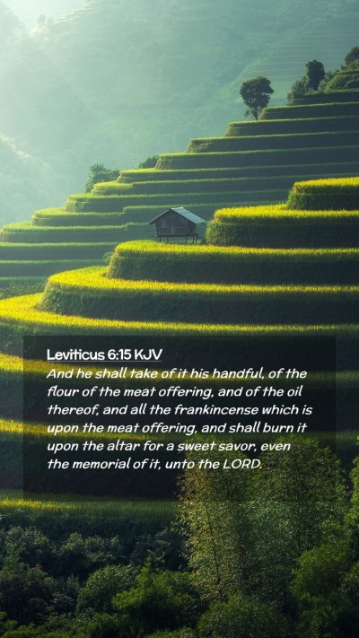 Picture 02 - Leviticus 6:15 KJV Mobile Phone Wallpaper - And he shall take of it his handful, of the flour - Mobile Bible Verse Wallpaper