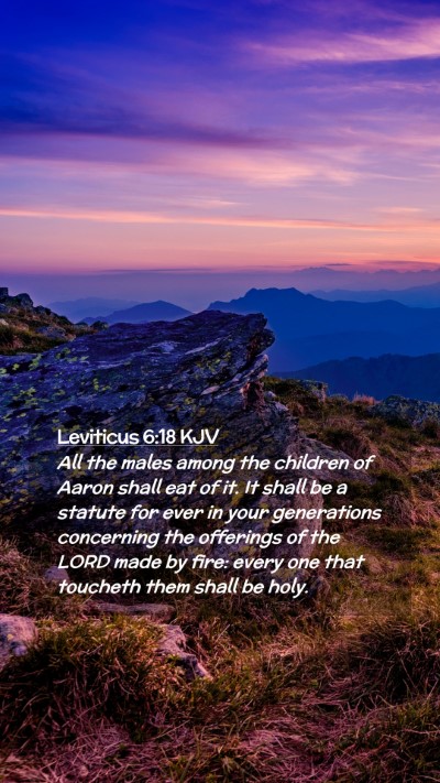 Picture 02 - Leviticus 6:18 KJV Mobile Phone Wallpaper - All the males among the children of Aaron shall - Mobile Bible Verse Wallpaper