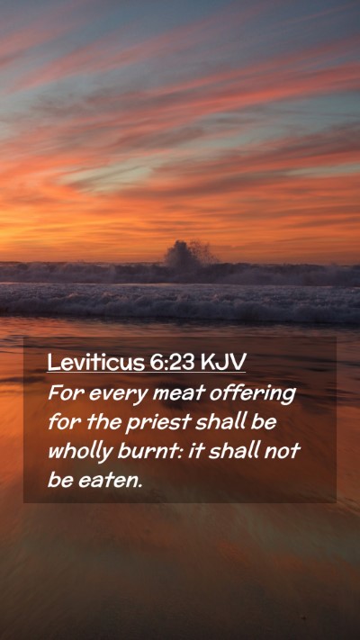 Picture 02 - Leviticus 6:23 KJV Mobile Phone Wallpaper - For every meat offering for the priest shall be - Mobile Bible Verse Wallpaper