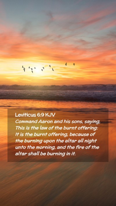 Picture 02 - Leviticus 6:9 KJV Mobile Phone Wallpaper - Command Aaron and his sons, saying, This is the - Mobile Bible Verse Wallpaper