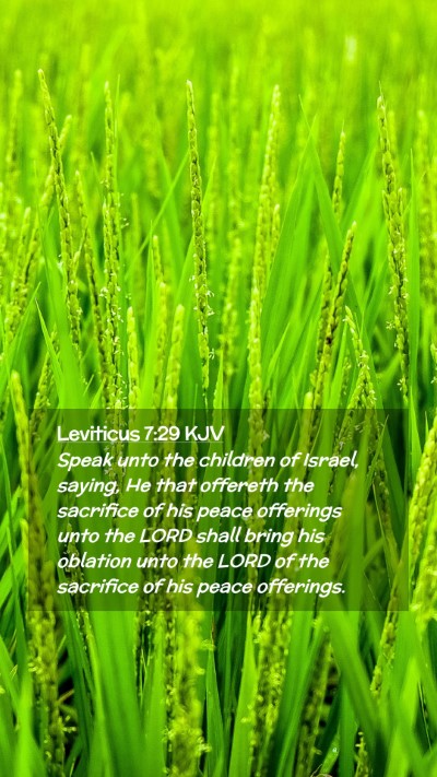 Picture 02 - Leviticus 7:29 KJV Mobile Phone Wallpaper - Speak unto the children of Israel, saying, He - Mobile Bible Verse Wallpaper