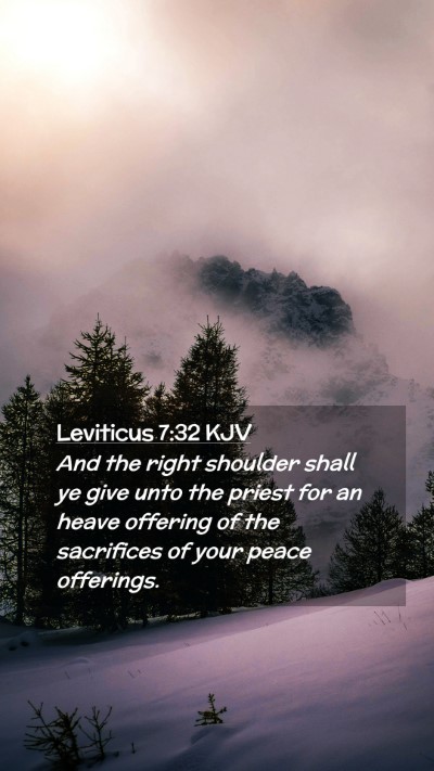 Picture 02 - Leviticus 7:32 KJV Mobile Phone Wallpaper - And the right shoulder shall ye give unto the - Mobile Bible Verse Wallpaper