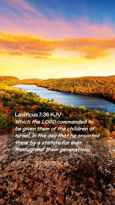Picture 02 - Leviticus 7:36 KJV Mobile Phone Wallpaper - Which the LORD commanded to be given them of the - Mobile Bible Verse Wallpaper
