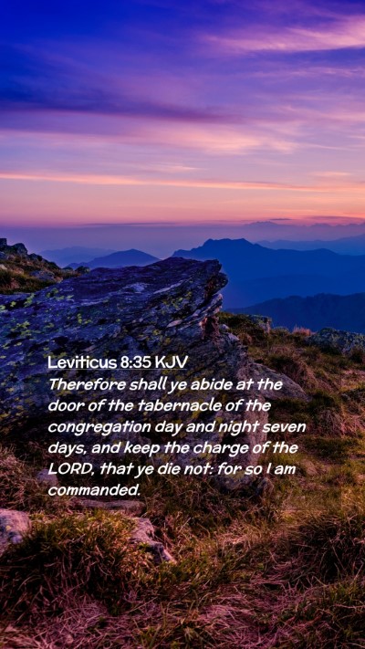 Picture 02 - Leviticus 8:35 KJV Mobile Phone Wallpaper - Therefore shall ye abide at the door of the - Mobile Bible Verse Wallpaper