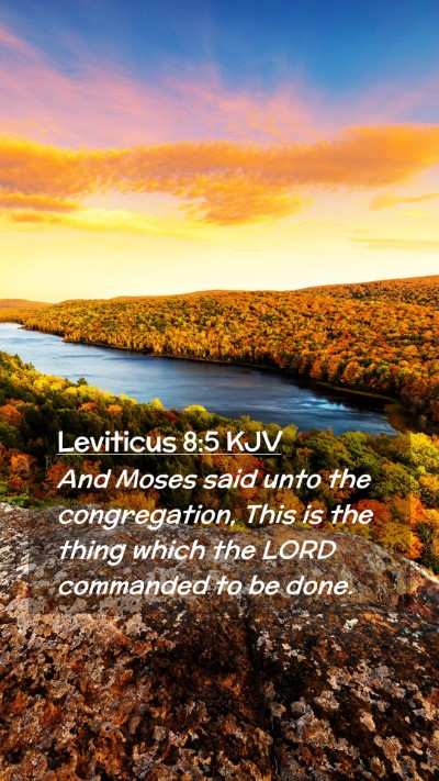 Picture 02 - Leviticus 8:5 KJV Mobile Phone Wallpaper - And Moses said unto the congregation, This is the - Mobile Bible Verse Wallpaper