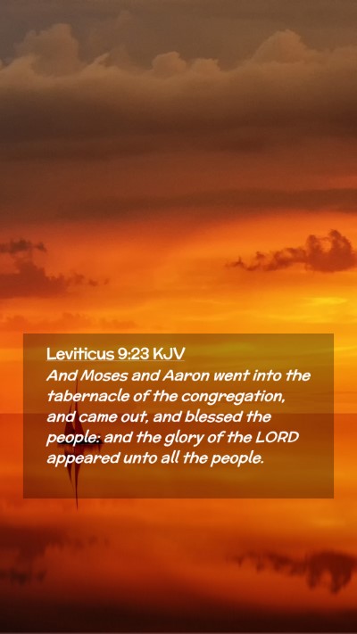 Picture 02 - Leviticus 9:23 KJV Mobile Phone Wallpaper - And Moses and Aaron went into the tabernacle of - Mobile Bible Verse Wallpaper