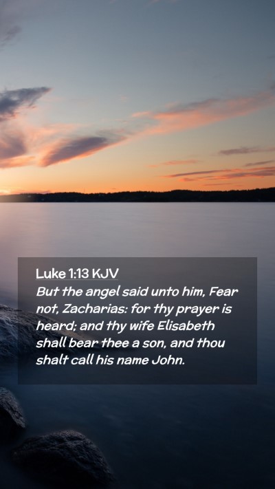 Picture 02 - Luke 1:13 KJV Mobile Phone Wallpaper - But the angel said unto him, Fear not, Zacharias: - Mobile Bible Verse Wallpaper