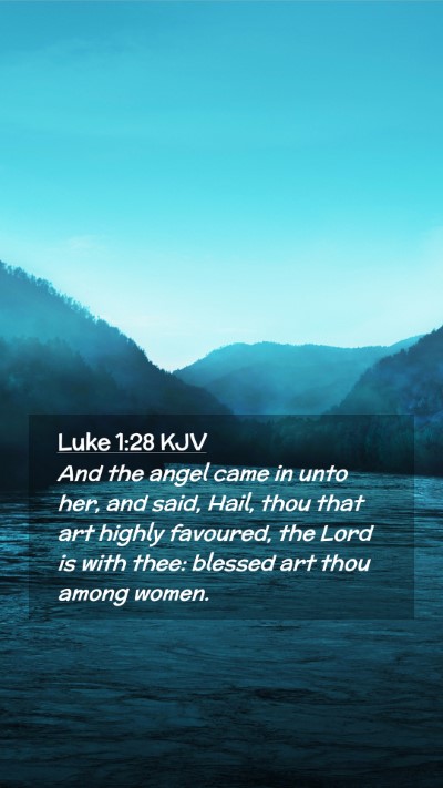 Picture 02 - Luke 1:28 KJV Mobile Phone Wallpaper - And the angel came in unto her, and said, Hail, - Mobile Bible Verse Wallpaper