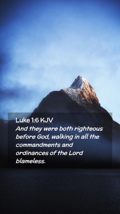 Picture 02 - Luke 1:6 KJV Mobile Phone Wallpaper - And they were both righteous before God, walking - Mobile Bible Verse Wallpaper