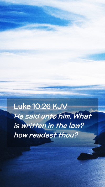 Picture 02 - Luke 10:26 KJV Mobile Phone Wallpaper - He said unto him, What is written in the law? how - Mobile Bible Verse Wallpaper