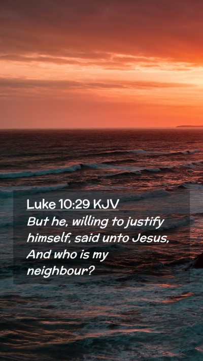 Picture 02 - Luke 10:29 KJV Mobile Phone Wallpaper - But he, willing to justify himself, said unto - Mobile Bible Verse Wallpaper