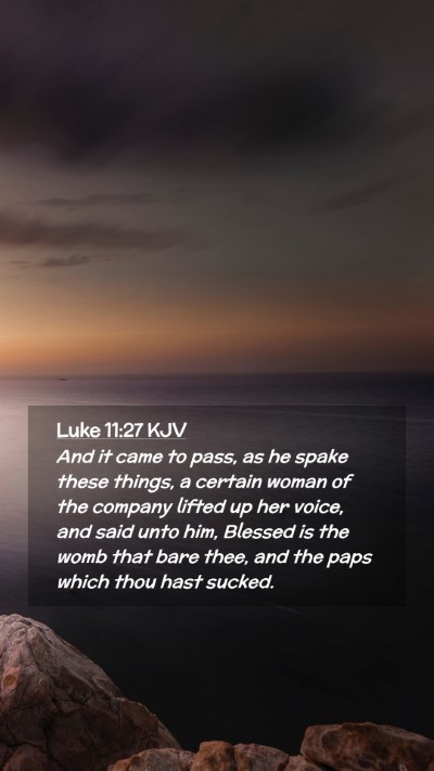 Picture 02 - Luke 11:27 KJV Mobile Phone Wallpaper - And it came to pass, as he spake these things, a - Mobile Bible Verse Wallpaper