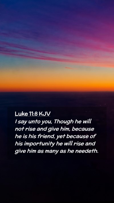 Picture 02 - Luke 11:8 KJV Mobile Phone Wallpaper - I say unto you, Though he will not rise and give - Mobile Bible Verse Wallpaper