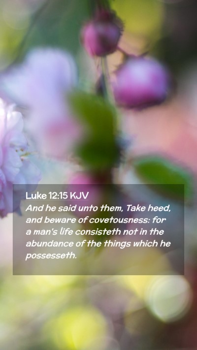 Picture 02 - Luke 12:15 KJV Mobile Phone Wallpaper - And he said unto them, Take heed, and beware of - Mobile Bible Verse Wallpaper