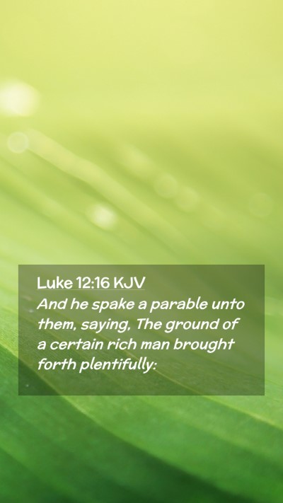Picture 02 - Luke 12:16 KJV Mobile Phone Wallpaper - And he spake a parable unto them, saying, The - Mobile Bible Verse Wallpaper