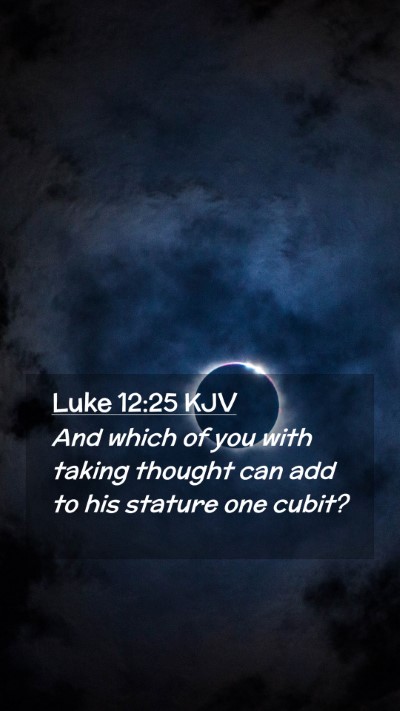 Picture 02 - Luke 12:25 KJV Mobile Phone Wallpaper - And which of you with taking thought can add to - Mobile Bible Verse Wallpaper