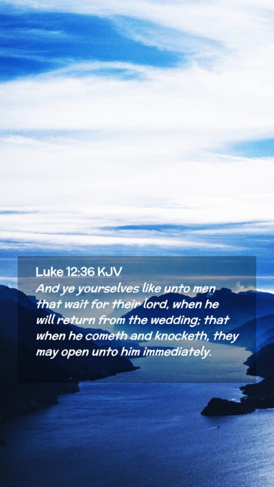 Picture 02 - Luke 12:36 KJV Mobile Phone Wallpaper - And ye yourselves like unto men that wait for - Mobile Bible Verse Wallpaper