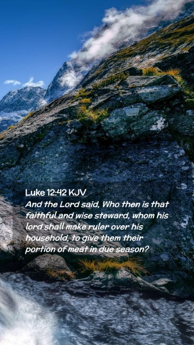 Picture 02 - Luke 12:42 KJV Mobile Phone Wallpaper - And the Lord said, Who then is that faithful and - Mobile Bible Verse Wallpaper