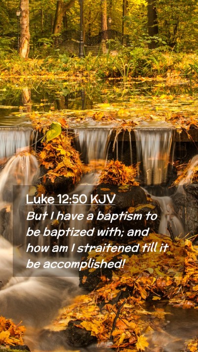 Picture 02 - Luke 12:50 KJV Mobile Phone Wallpaper - But I have a baptism to be baptized with; and how - Mobile Bible Verse Wallpaper