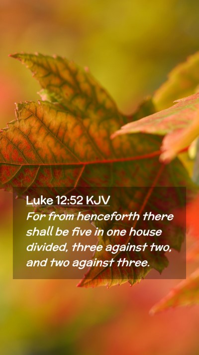 Picture 02 - Luke 12:52 KJV Mobile Phone Wallpaper - For from henceforth there shall be five in one - Mobile Bible Verse Wallpaper