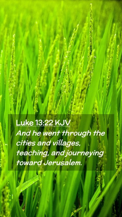 Picture 02 - Luke 13:22 KJV Mobile Phone Wallpaper - And he went through the cities and villages, - Mobile Bible Verse Wallpaper