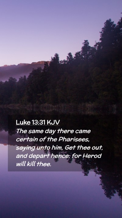 Picture 02 - Luke 13:31 KJV Mobile Phone Wallpaper - The same day there came certain of the Pharisees, - Mobile Bible Verse Wallpaper