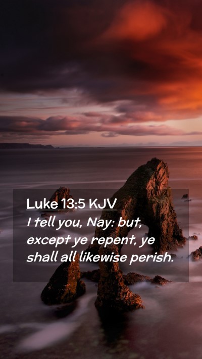Picture 02 - Luke 13:5 KJV Mobile Phone Wallpaper - I tell you, Nay: but, except ye repent, ye shall - Mobile Bible Verse Wallpaper