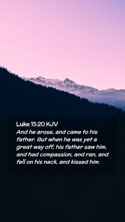 Picture 02 - Luke 15:20 KJV Mobile Phone Wallpaper - And he arose, and came to his father. But when he - Mobile Bible Verse Wallpaper