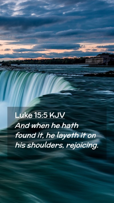 Picture 02 - Luke 15:5 KJV Mobile Phone Wallpaper - And when he hath found it, he layeth it on his - Mobile Bible Verse Wallpaper