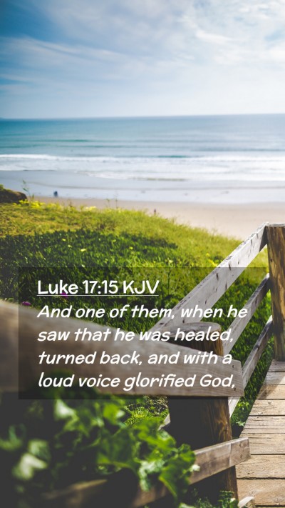 Picture 02 - Luke 17:15 KJV Mobile Phone Wallpaper - And one of them, when he saw that he was healed, - Mobile Bible Verse Wallpaper