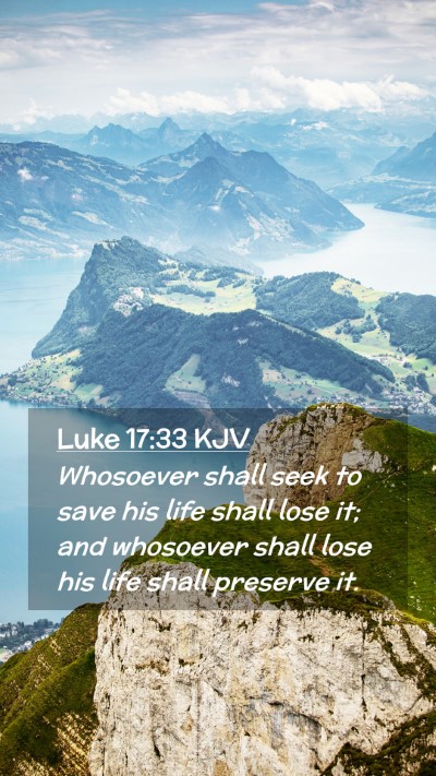 Picture 02 - Luke 17:33 KJV Mobile Phone Wallpaper - Whosoever shall seek to save his life shall lose - Mobile Bible Verse Wallpaper