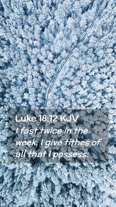 Picture 02 - Luke 18:12 KJV Mobile Phone Wallpaper - I fast twice in the week, I give tithes of all - Mobile Bible Verse Wallpaper