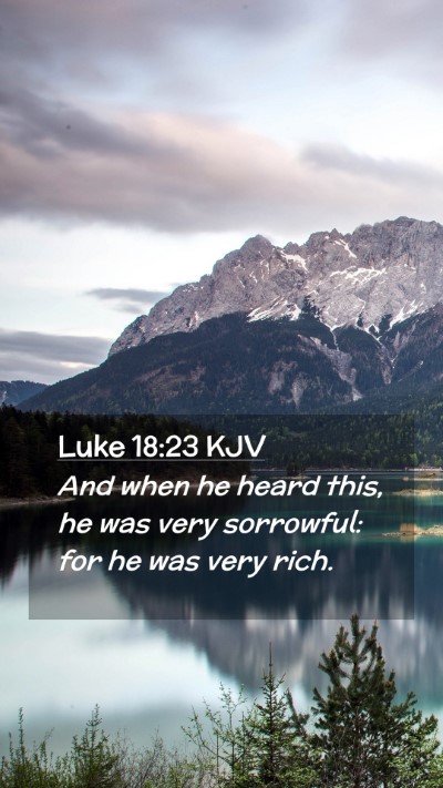 Picture 02 - Luke 18:23 KJV Mobile Phone Wallpaper - And when he heard this, he was very sorrowful: - Mobile Bible Verse Wallpaper